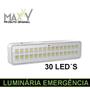 Imagem de Kit 3 Lâmpada Luminária De Emergência 30 Leds Super Slim Bivolt