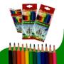 Imagem de Kit 3 Lápis Cor 12 Cores Tons Colorido Pintar Escolar