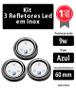 Imagem de Kit 3 Leds para Piscina 9w Azul Inox 60mm