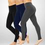 Imagem de Kit 3 Legging Suplex Feminina Moda Fitness Academia