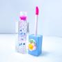 Imagem de Kit 3  lip gloss bichinhos com glitter divertido ação hidratante