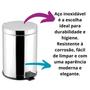 Imagem de Kit 3 lixeira em inox 10,5l com pedal e recipiente de plastico