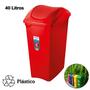 Imagem de Kit 3 Lixeiras 40 Litros Seletivas Para Plástico Papel Metal Cesto De Lixo Tampa Basculante - Sanremo