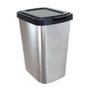 Imagem de Kit 3 Lixeiras Práticas 9 Litros Prata Com Tampa Click Label Inox Arqplast