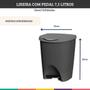 Imagem de Kit 3 Lixeiras Preta com Pedal 7,5 Litros Usual Utilidades