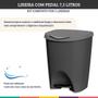 Imagem de Kit 3 Lixeiras Preta com Pedal 7,5 Litros Usual Utilidades