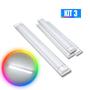 Imagem de Kit 3 Luminária Led 20W Linear Tubular 60CM Branco Frio 6500K Sobrepor Bivolt