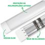 Imagem de Kit 3 Luminária Led 20W Linear Tubular 60CM Branco Frio 6500K Sobrepor Bivolt