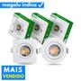 Imagem de Kit 3 Luminária Led Spot 5W Redondo Quadrado Embutido Branco Frio Quente Granfei