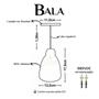 Imagem de Kit 3 Luminária Pendente Bala Com Interior Cobre Com Fiação 110/220v