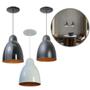 Imagem de Kit 3 Luminária Pendente Bala Com Interior Cobre Com Fiação 110/220v