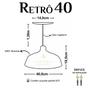 Imagem de Kit 3 Luminária Pendente Retro 40cm Interior Amarelo Com Fiação 110/220v