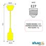 Imagem de Kit 3 Luminaria Pendente Silicone Amarelo Soquete E27 Bivolt