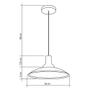 Imagem de Kit 3 Lustre Pendente Sala de Jantar Chapéu em Vidro Ice Amarelo 30cm Bivolt