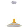 Imagem de Kit 3 Lustre Pendente Sala de Jantar Chapéu em Vidro Ice Amarelo 30cm Bivolt