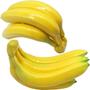 Imagem de Kit 3 Maço Com 5 Bananas Em Isopor Enfeite Fruta Artificial