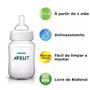 Imagem de Kit 3 Mamadeiras 260ml Avent Philips Clássica Anti-cólica bebê Original