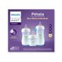 Imagem de Kit 3 mamadeiras pétala 125ml + 260ml + 330ml azul (scd838/29) - avent