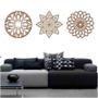 Imagem de Kit 3 Mandalas Decorativas Mdf 30X30 Vazado Preto Modelo 1