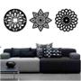 Imagem de Kit 3 Mandalas Decorativas Mdf 60X60 Vazado Marrom Modelo 1