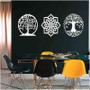 Imagem de Kit 3 Mandalas Decorativas Mdf 60X60 Vazado Marrom Modelo 2