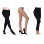 Imagem de Kit 3 Meia Calça flanelada: 1 com Pé,  1 Legging, 1 Arrastão