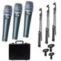 Imagem de Kit 3 Microfones Dinâmico Mxt 57a Com Maleta E Suporte Pedestal