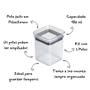 Imagem de Kit 3 Mini Potes 180mL Herméticos Empilháveis Em Acrílico Paramount Porta Tempero Condimentos