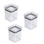Imagem de Kit 3 Mini Potes 180mL Herméticos Empilháveis Em Acrílico Paramount Porta Tempero Condimentos