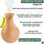 Imagem de Kit 3 Mini Umidificadores Bivolt Aromatizador Ambiente Difusor Ar Óleos Essenciais Capacidade 130 Ml Tulipa Cor Madeira