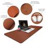 Imagem de Kit 3 Mouse Pad 100x48cm Grande Home Office Area De Trabalho Sintético Marrom Castor
