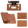 Imagem de Kit 3 Mouse Pad 100x48cm Grande Home Office Area De Trabalho Sintético Marrom Castor