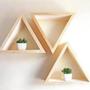 Imagem de kit 3 Nichos Triangulares em Madeira Natural Pinus - Rustic