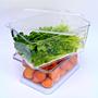 Imagem de Kit 3 Organizador Geladeira Acrílico Com Suporte Porta Verduras 4L Porta Ovos 36un