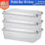 Imagem de Kit 3 Organizadora Plástica  Multiuso Pratic Box 10 L