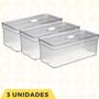 Imagem de Kit 3 Organizadores Transparente Com 3 Telas Retangular Grande