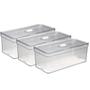 Imagem de Kit 3 Organizadores Transparente Com 3 Telas Retangular Grande