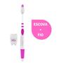 Imagem de Kit 3 Pack Escova Dental Macia Rosa + Fio Dental 10m Klin