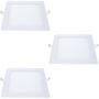 Imagem de Kit 3 Paineis de Led Embutir Quadrado Bivolt 17x17 12w 720 Lumens Neutra Avant