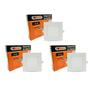 Imagem de Kit 3 Painel Led Quadrado Embutir 24W 3000K Bivolt Foxlux