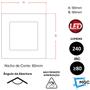 Imagem de Kit 3 Painel Plafon Led Quadrado Embutir 3w Branco Frio 6500k