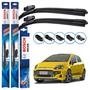 Imagem de Kit 3 Palhetas Dianteiras Multiclip + Traseira REAR Silicone Originais Bosch Fiat Punto 2007 a 2017