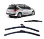 Imagem de Kit 3 Palhetas Limpador de Parabrisa Dianteiro + Traseiro Peugeot 207 SW ano 2009 ate 2013