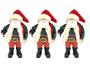 Imagem de Kit 3 Papai Noel Decorativo Premium Casaco Xadrez Verde e Vermelho 18cm - Master Christmas