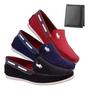 Imagem de Kit 3 Pares Mocassim Casual Dockside Sapatenis Masculino + Carteira