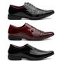 Imagem de Kit 3 Pares Sapato Social Masculino Elegante Conforto