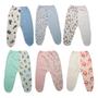 Imagem de  Kit 3 Pcs Roupa Bebe Mijao Culote Com Pe Estampas Sortidas