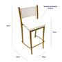 Kit 3 Peças Banqueta Média para Bancada Empilhável cor Dourado Fosco assento branco Altura 65cm - Poltronas do Sul Imagem de Kit 3 Peças Banqueta Média para Bancada Empilhável cor Dourado Fosco assento branco Altura 65cm