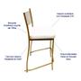 Kit 3 Peças Banqueta Média para Bancada Empilhável cor Dourado Fosco assento branco Altura 65cm - Poltronas do Sul Imagem de Kit 3 Peças Banqueta Média para Bancada Empilhável cor Dourado Fosco assento branco Altura 65cm
