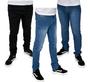 Imagem de Kit 3 Peças Calça Jeans Lycra Masculina Reta Lisa